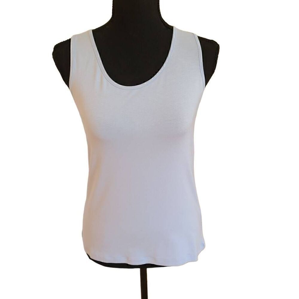 NWT Angel Apparel Womens Light Blue Scoop Neck Tank Top Small